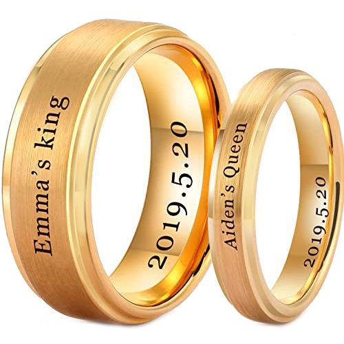 Karatcart Golden Titanium Elegant King and Queen Couple Band Ring for Men  and Women : Amazon.in: Jewellery