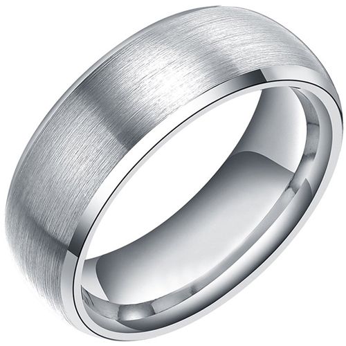 **COI Tungsten Carbide Dome Court Beveled Edges Ring-9734DD