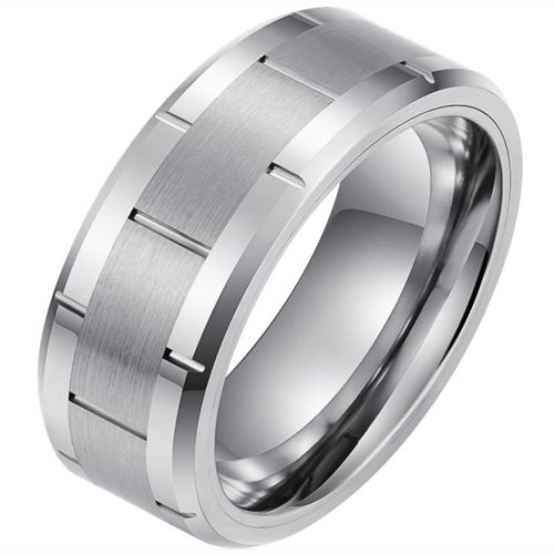 **COI Tungsten Carbide Tire Tread Brick Pattern Ring-9740DD