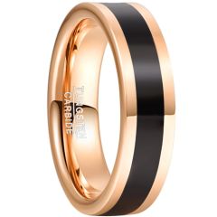 **COI Tungsten Carbide Black Rose Pipe Cut Flat Ring-9384AA