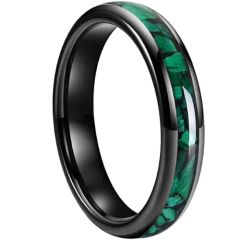 **COI Tungsten Carbide Black/Gold Tone/Rose/Silver Green Malachite Dome Court Ring-9853DD